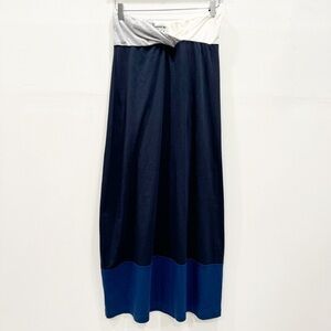 Lacoste Strapless Tube Top Colorblock Maxi Dress Size 42